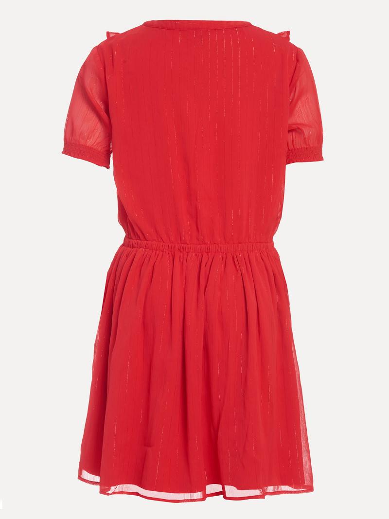 Lány Tommy Hilfiger Big Ruffle Dresses Piros | HU 1729QMA